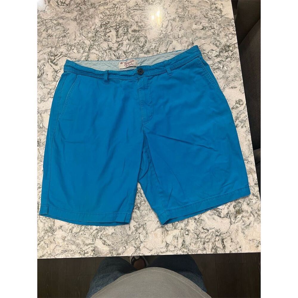 Original Penguin Men's Blue Chino Shorts Size 36 Casual Flat Front